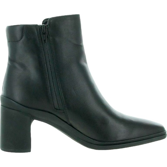 NATURALIZER Womens Black Leather Ankle Boots Chunky Block Heel Shoes Size 11 NWT - Picture 2 of 8